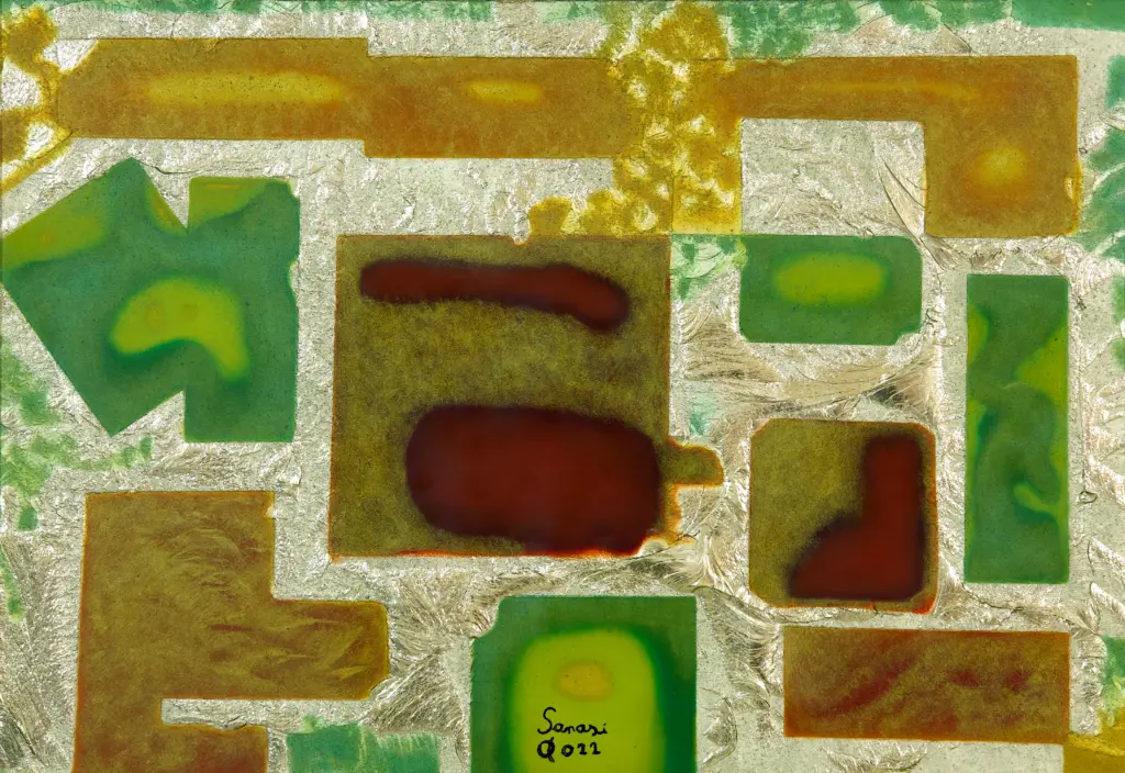 Hinterglas-Gemälde von Antonio Sanasi – Öl und Blattgold