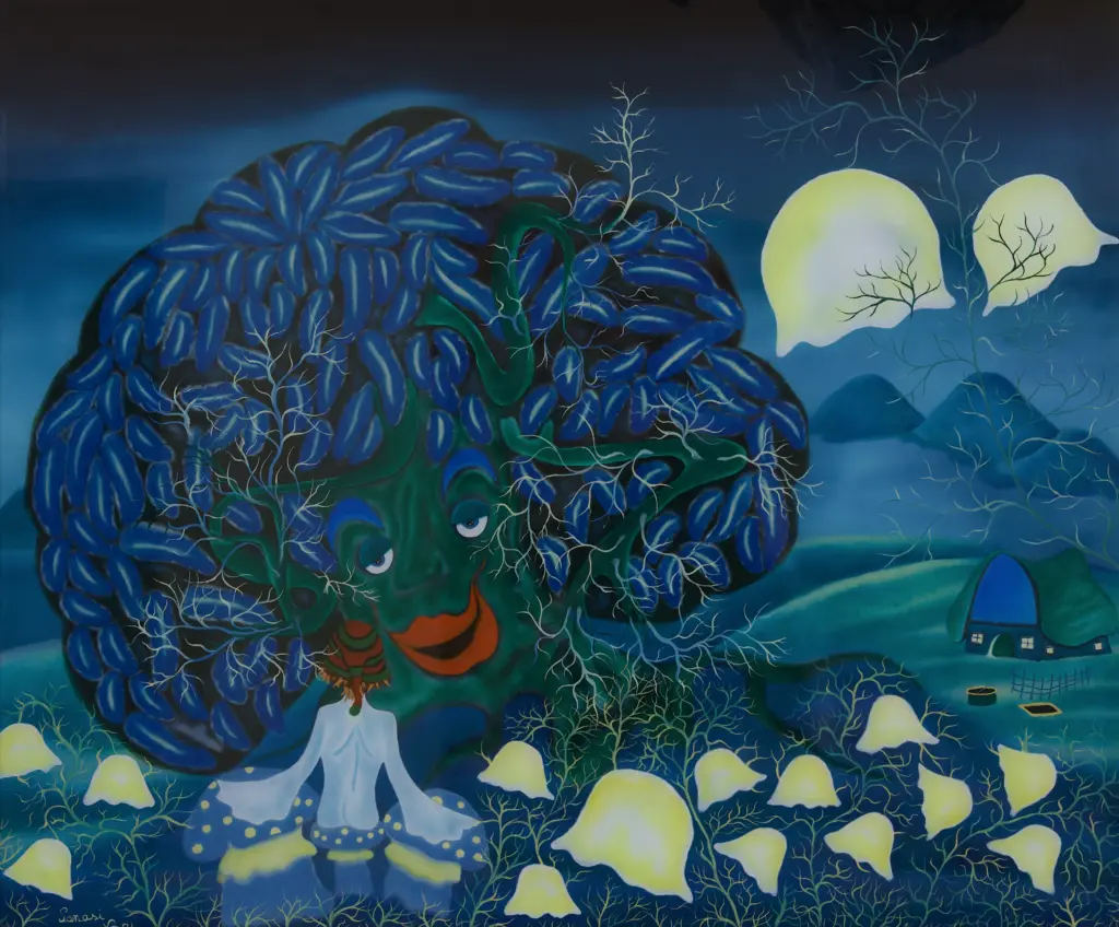 Hinterglas-Gemälde von Antonio Sanasi – Öl und Blattgold