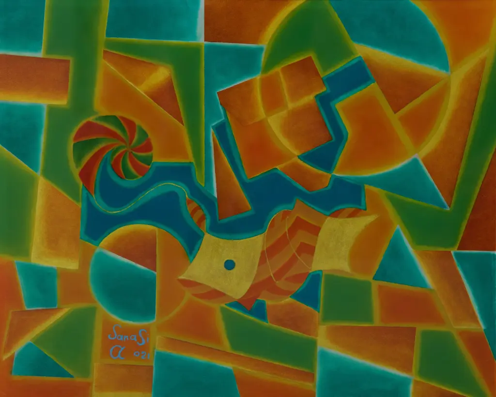 Hinterglas-Gemälde von Antonio Sanasi – Öl und Blattgold