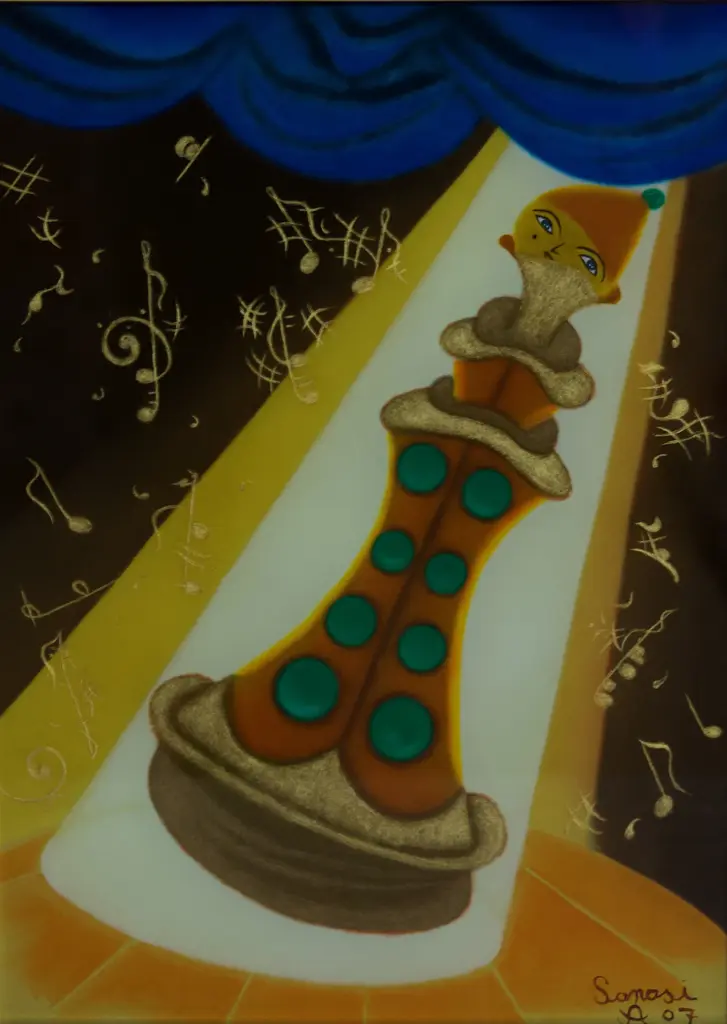 Hinterglas-Gemälde von Antonio Sanasi – Öl und Blattgold