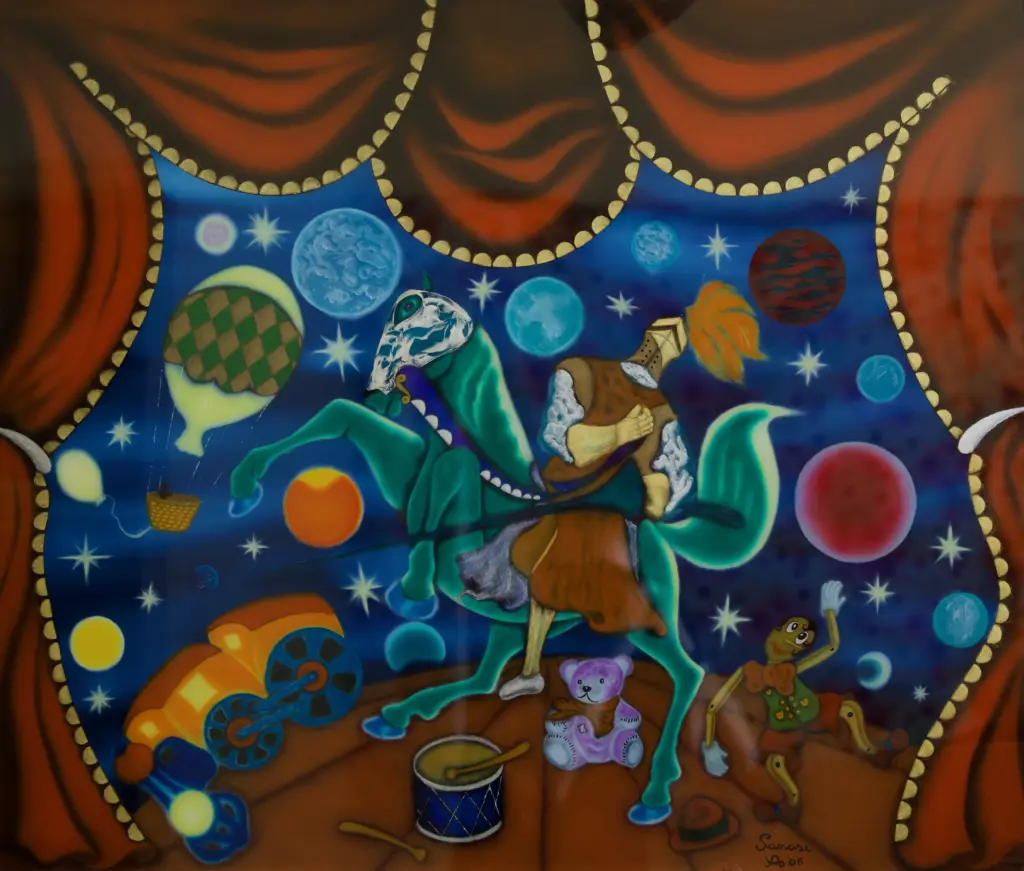 Hinterglas-Gemälde von Antonio Sanasi – Öl und Blattgold