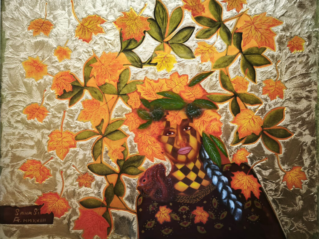 Hinterglas-Gemälde von Antonio Sanasi – Öl und Blattgold