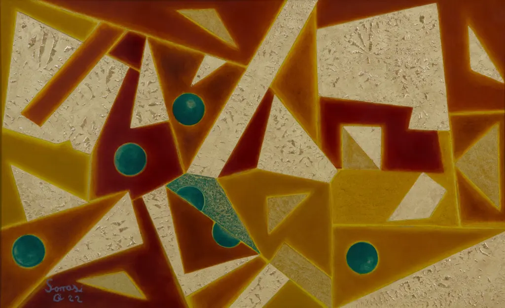 Hinterglas-Gemälde von Antonio Sanasi – Öl und Blattgold